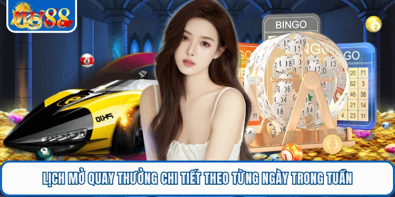 Lịch mở quay thưởng chi tiết theo từng ngày trong tuần 